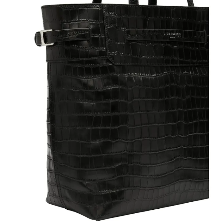 Schoudertassen|Fashion Tassen>Liebeskind Lora Croco Tote L black
