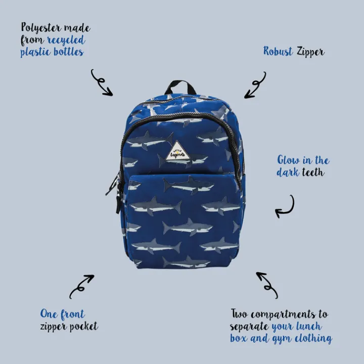 Peuter Rugzakken|Kinderrugzakken>Little Legends Backpack L shark mouth