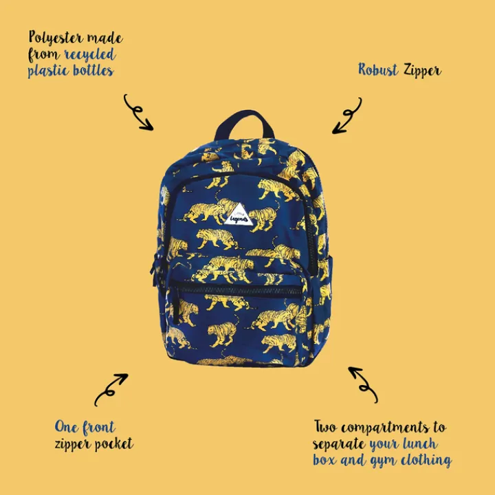 Peuter Rugzakken|Kinderrugzakken>Little Legends Tiger navy blue Backpack L donker blauw