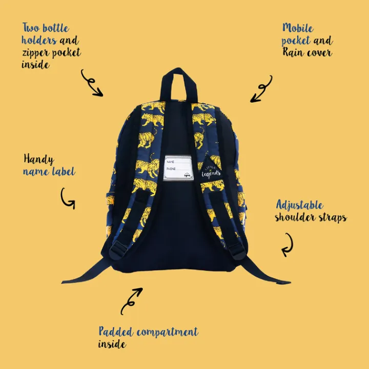 Peuter Rugzakken|Kinderrugzakken>Little Legends Tiger navy blue Backpack L donker blauw
