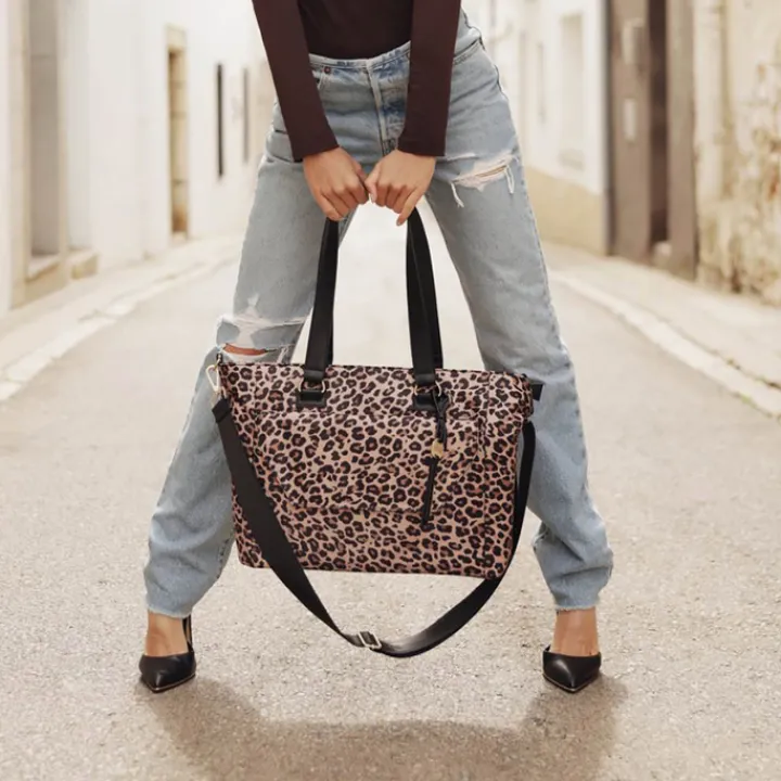 Shoppers|Schoudertassen>MOSZ Denise Laptop Shoulderbag 15.6" leopard