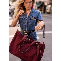 Handbagage Reistassen|Dames Reistassen>MOSZ Sandy Travelbag aubergine