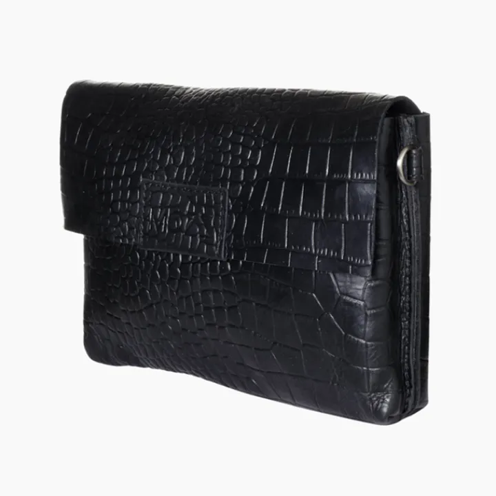 Luiertassen|Damestassen>Mozz Luieretui Crossbody croco zwart