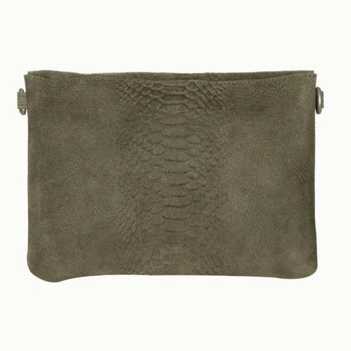 Luiertassen|Damestassen>Mozz Luieretui Crossbody Suede snake olive
