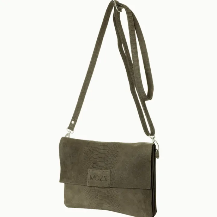Luiertassen|Damestassen>Mozz Luieretui Crossbody Suede snake olive