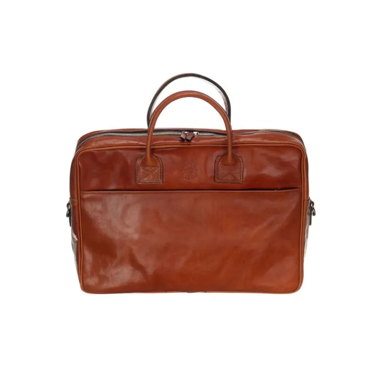 Herentassen|Laptop Schoudertassen>Mutsaers The Sleeve Plus 13.3" cognac