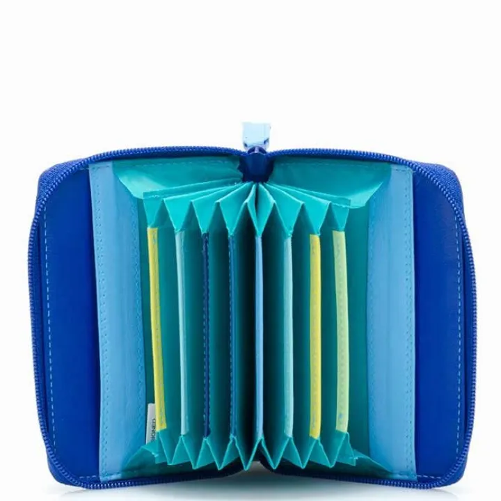 Leren Portemonnees|Dames Portemonnees>Mywalit Ladies Zip Around Fan CC Holder seascape