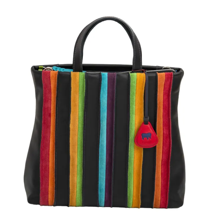 Shoppers|Damestassen>Mywalit Laguna Large Leather and Suede Shopper black