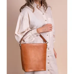 Schoudertassen|Handtassen>O My Bag Bobbi Bucket Bag Maxi cognac
