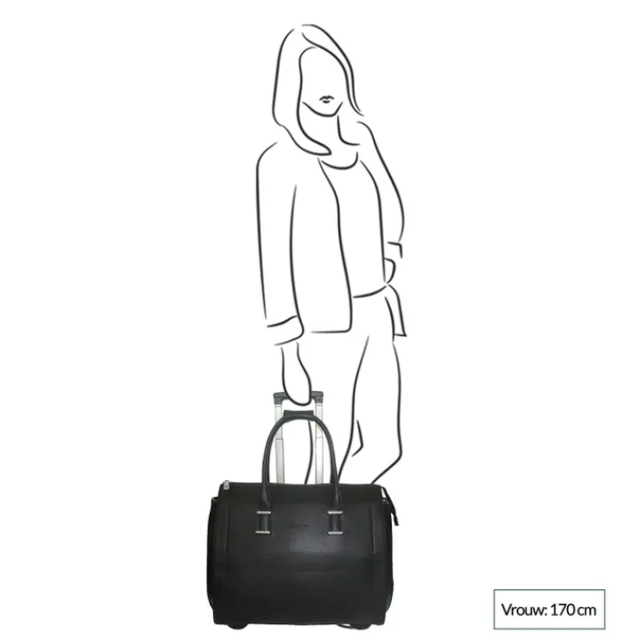 Handbagage Trolleys|Laptop Trolleys>Olivia Lauren College Business Trolley zwart