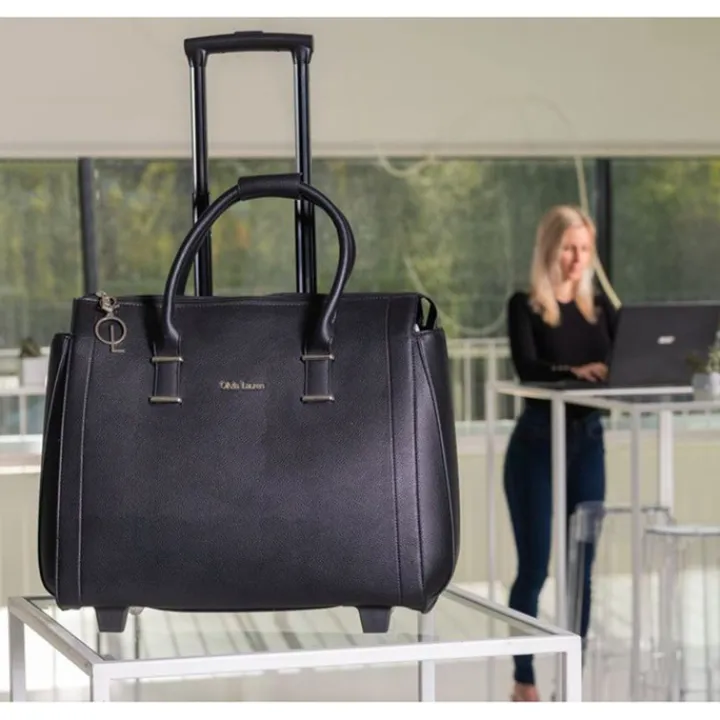 Handbagage Trolleys|Laptop Trolleys>Olivia Lauren College Business Trolley zwart