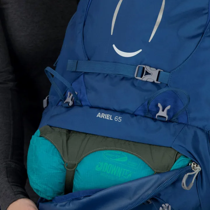 Grote Rugzakken|Trekking Rugzakken>Osprey Ariel 65 Womens Backpack M/L ceramic blue