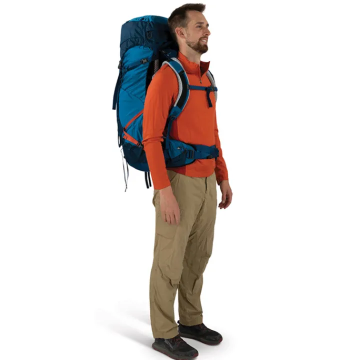 Grote Rugzakken|Trekking Rugzakken>Osprey Atmos AG LT 65 L/XL night shift/scoria blue