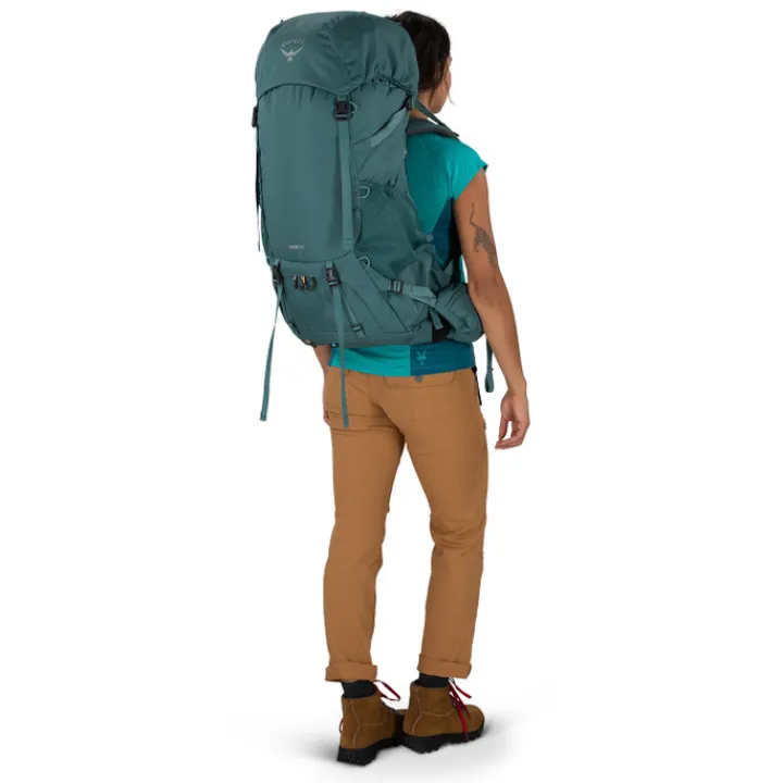 Grote Rugzakken|Trekking Rugzakken>Osprey Renn 50 Women's cascade blue/melon orange