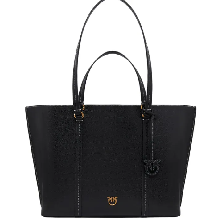 Schoudertassen|Handtassen>Pinko Carrie Shopper Big Pelle Botta black