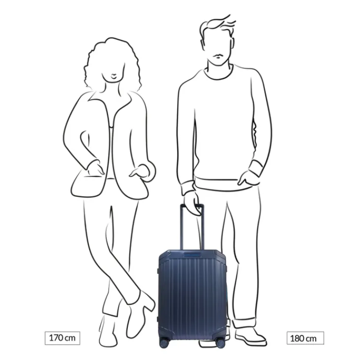 Ryanair Trolleys|Handbagage Trolleys>Piquadro ALU-B2 Cabin Trolley 55 blue