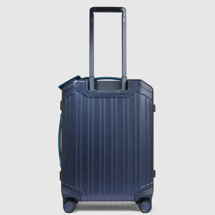 Ryanair Trolleys|Handbagage Trolleys>Piquadro ALU-B2 Cabin Trolley 55 blue