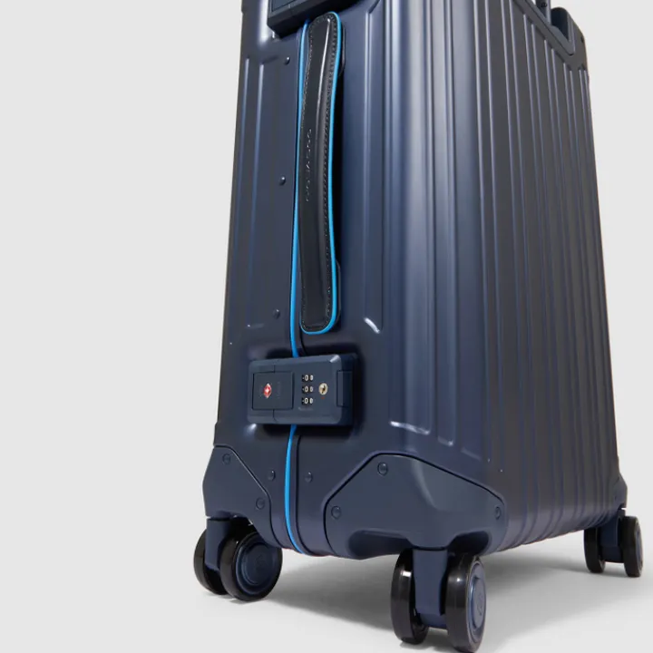 Ryanair Trolleys|Handbagage Trolleys>Piquadro ALU-B2 Cabin Trolley 55 blue