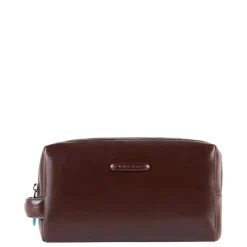 Toilettassen>Piquadro Black Square Beauty bag 2 zippers brown