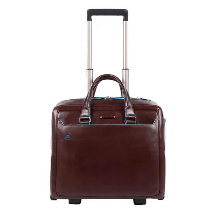 Handbagage Trolleys|Laptop Trolleys>Piquadro Black Square Briefcase with wheels brown