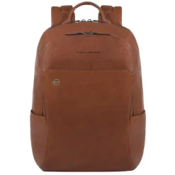 Kleine Rugzakken|13 Inch Laptoptassen>Piquadro Black Square Computer Backpack with iPad Compartment tobacco
