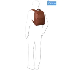 Kleine Rugzakken|13 Inch Laptoptassen>Piquadro Black Square Computer Backpack with iPad Compartment tobacco