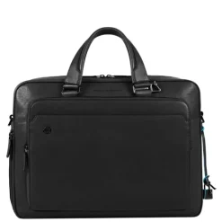 Herentassen|15 Inch Laptoptassen>Piquadro Black Square Portfolio Computer Briefcase with iPad Compartment black