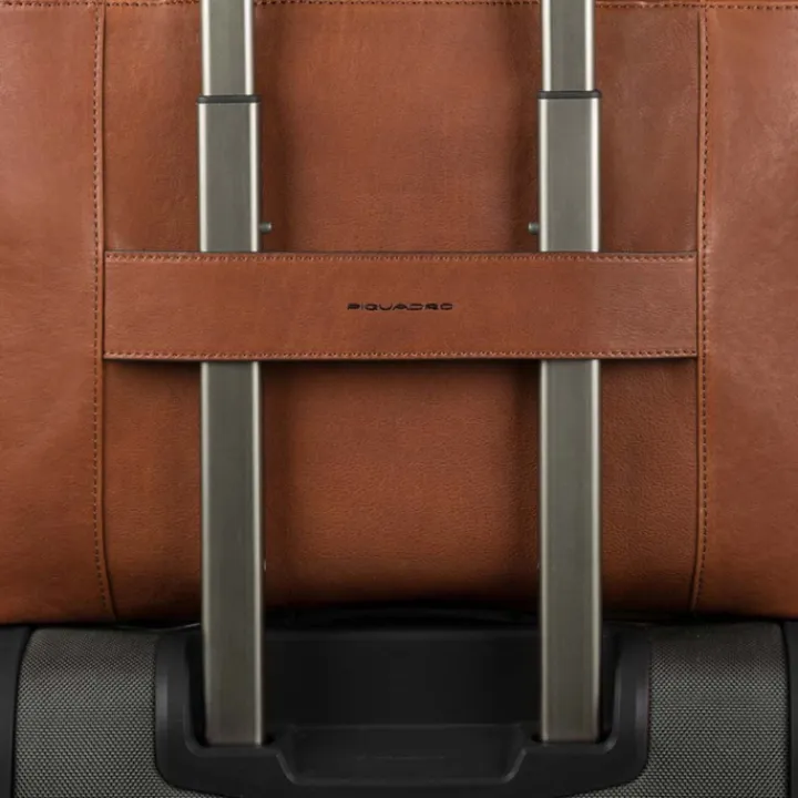 Herentassen|15 Inch Laptoptassen>Piquadro Black Square Portfolio Computer Briefcase with iPad Compartment black