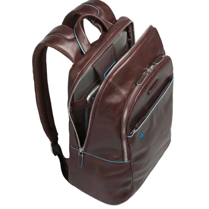 13 Inch Laptoptassen|Laptop Rugzakken>Piquadro Blue Square Backpack red