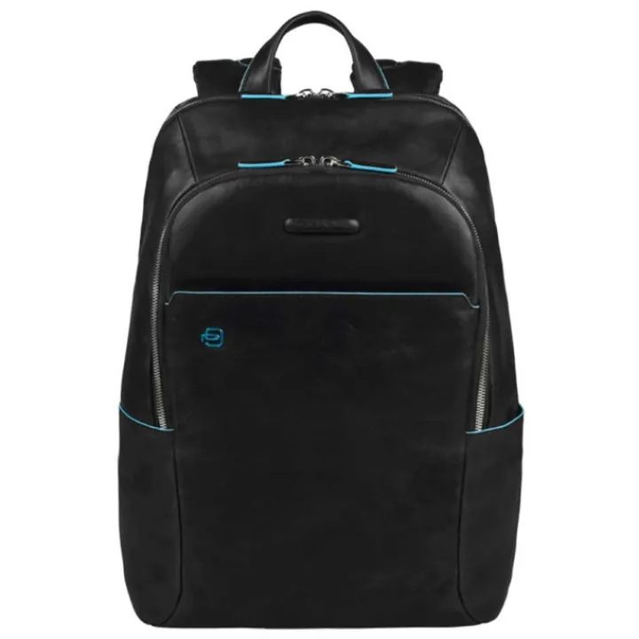 13 Inch Laptoptassen|Laptop Rugzakken>Piquadro Blue Square Backpack black
