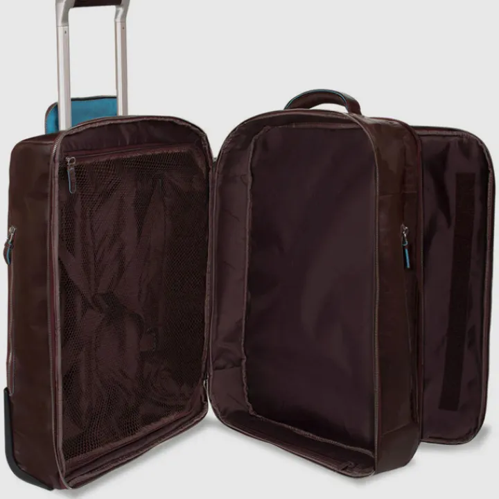 Handbagage Trolleys|Handbagage Koffers>Piquadro Blue Square Cabin Trolley brown