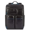 Kleine Rugzakken|15.6 Inch Laptoptassen>Piquadro Blue Square Computer Backpack With iPad Pro black