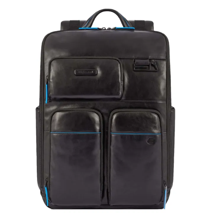 Kleine Rugzakken|15.6 Inch Laptoptassen>Piquadro Blue Square Computer Backpack With iPad Pro black