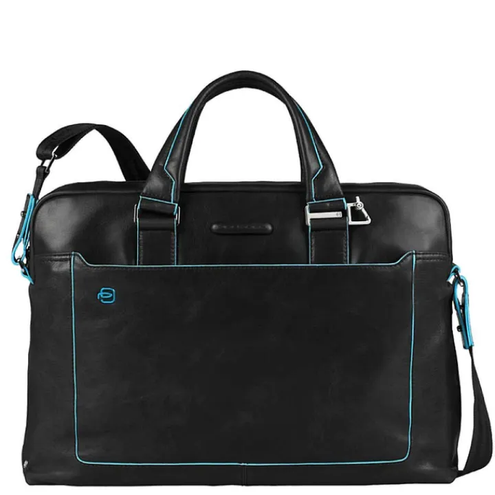 Herentassen|15 Inch Laptoptassen>Piquadro Blue Square Computer Portfolio Briefcase 15'' black