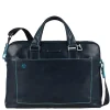 Herentassen|15 Inch Laptoptassen>Piquadro Blue Square Computer Portfolio Briefcase 15'' night blue