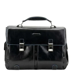 Herentassen|15.6 Inch Laptoptassen>Piquadro Blue Square Computer Briefcase black