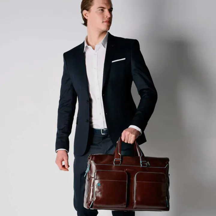 Kleine Reistassen|Handbagage Reistassen>Piquadro Blue Square Duffel Bag black
