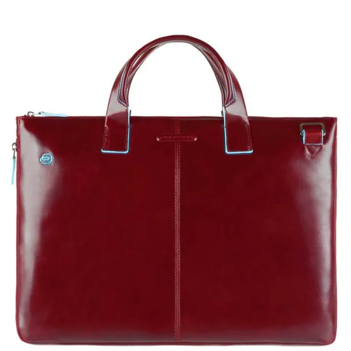 Herentassen|15.6 Inch Laptoptassen>Piquadro Blue Square Expandable Slim Computer Bag 15.6" red