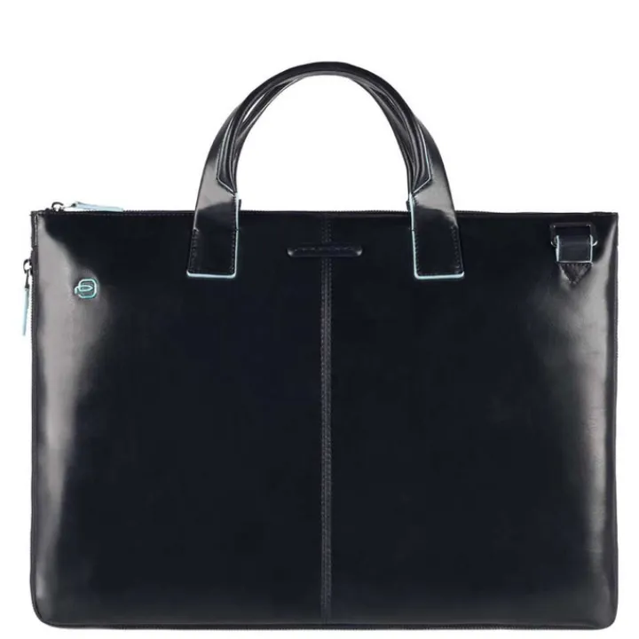 Herentassen|15.6 Inch Laptoptassen>Piquadro Blue Square Expandable Slim Computer Bag 15.6" night blue