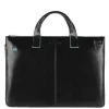 Herentassen|15.6 Inch Laptoptassen>Piquadro Blue Square Expandable Slim Computer Bag 15.6" black