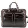Herentassen|15 Inch Laptoptassen>Piquadro Blue Square Organized Laptop & iPad Case brown