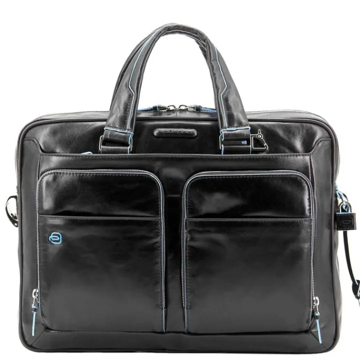 Herentassen|15 Inch Laptoptassen>Piquadro Blue Square Organized Laptop & iPad Case black