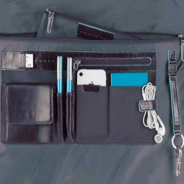 Herentassen|15 Inch Laptoptassen>Piquadro Blue Square Organized Laptop & iPad Case red