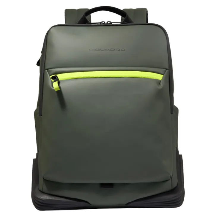 Kleine Rugzakken|15.6 Inch Laptoptassen>Piquadro C2OW Laptop Backpack 15.6" green