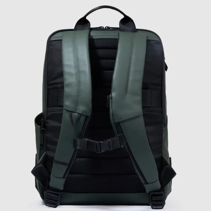 Kleine Rugzakken|15.6 Inch Laptoptassen>Piquadro C2OW Laptop Backpack 15.6" green