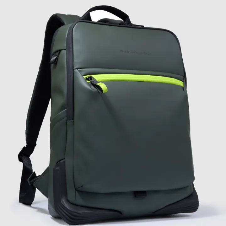 Kleine Rugzakken|15.6 Inch Laptoptassen>Piquadro C2OW Laptop Backpack 15.6" green