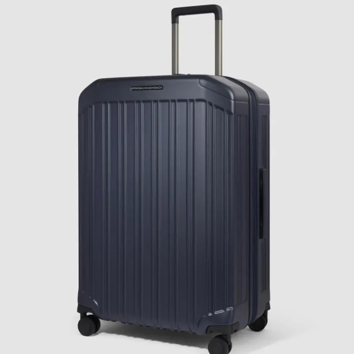 Harde Koffers|Reiskoffers>Piquadro PQ-Light Large Trolley cobalt blue