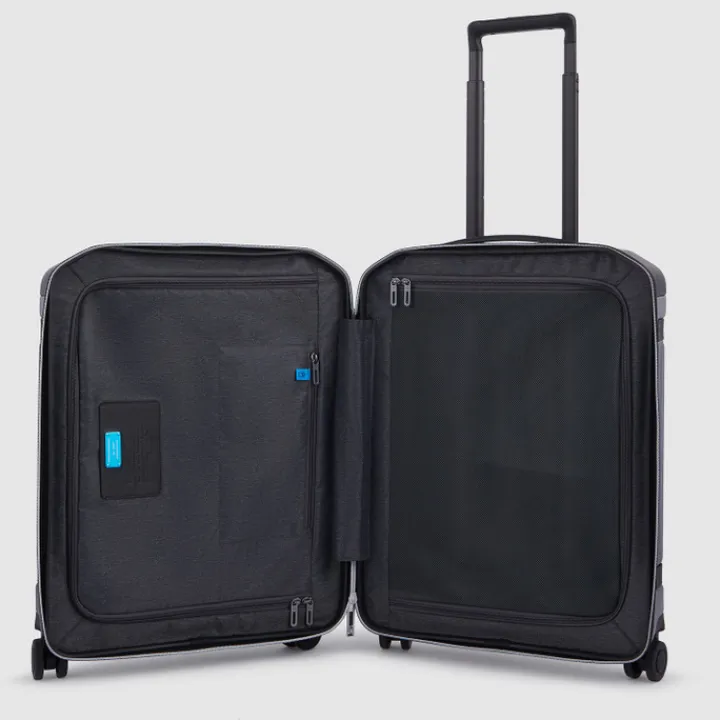 Transavia Trolleys|Ryanair Trolleys>Piquadro PQ-Light Premium Slim Cabin Spinner 55 grey-black