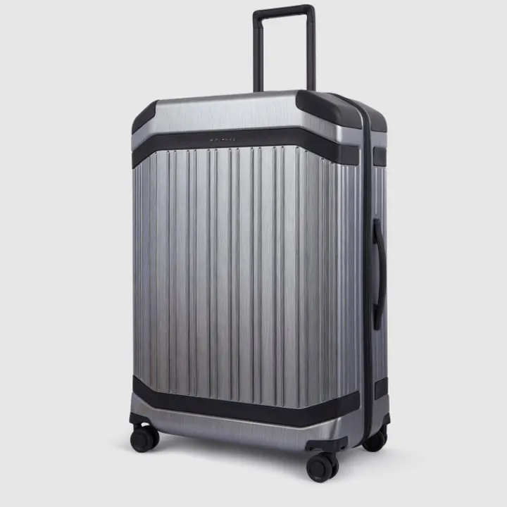 Harde Koffers|Reiskoffers>Piquadro PQ-Light Premium Big Size Spinner 75 grey-black
