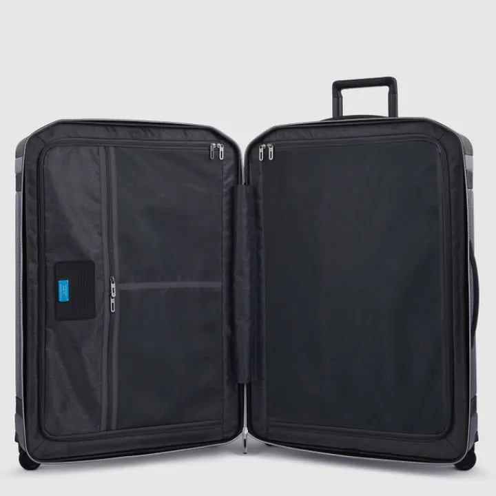 Harde Koffers|Reiskoffers>Piquadro PQ-Light Premium Big Size Spinner 75 grey-black